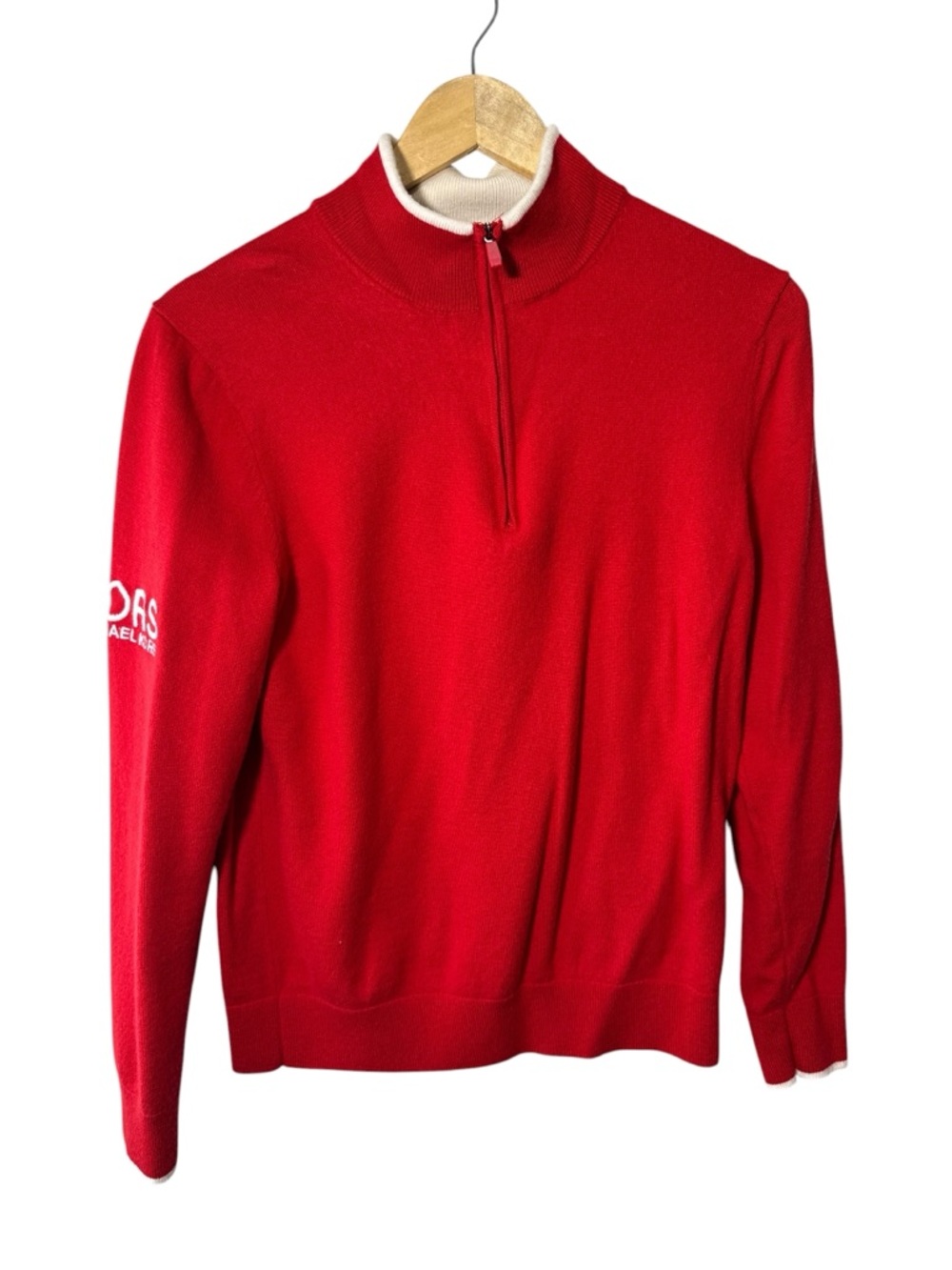 Michael Kors Red 100% Extra Fine Merino Wool Sweater Size Medium MSRP $178